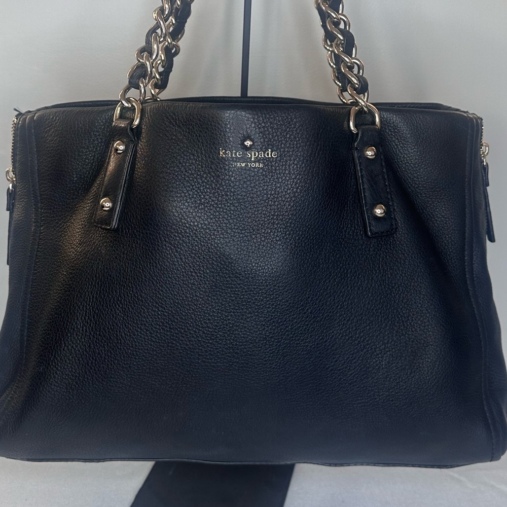 KATE SPADE Cobble Hill Black Pebbled Leather Expandable Tote - Picture 5 of 15